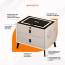 Mesa de Cabeceira Inteligente 2 Gavetas com LED e Bluetooth