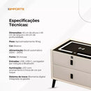 Mesa de Cabeceira Inteligente 2 Gavetas com LED e Bluetooth