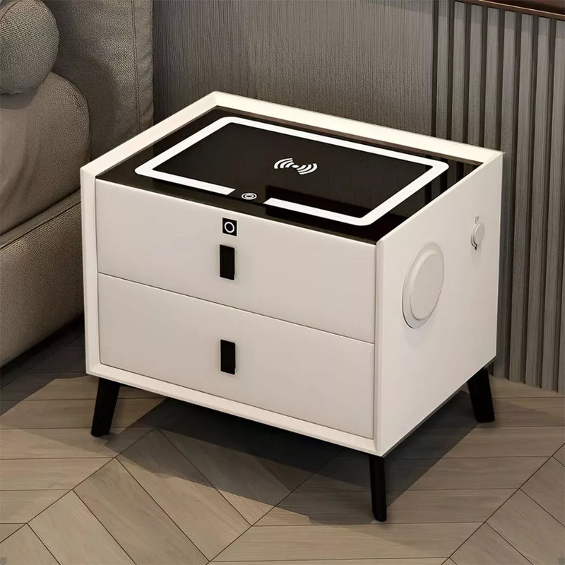 Mesa de Cabeceira Inteligente 2 Gavetas com LED e Bluetooth