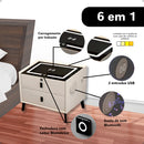 Mesa de Cabeceira Inteligente 2 Gavetas com LED e Bluetooth
